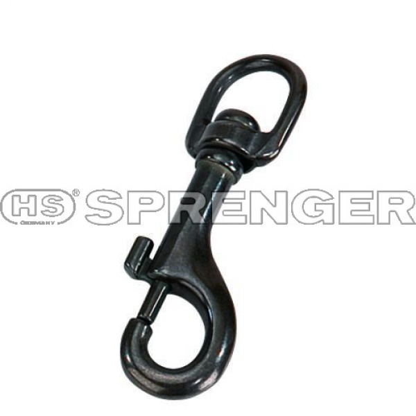 Karabinerhaken Edelstahl Rostfrei Schwarz 19mm HS Sprenger